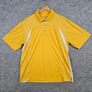 PGA Champions Tour Golf Polo Shirt Orange Size L 100% Polyester Preppy Tennessee